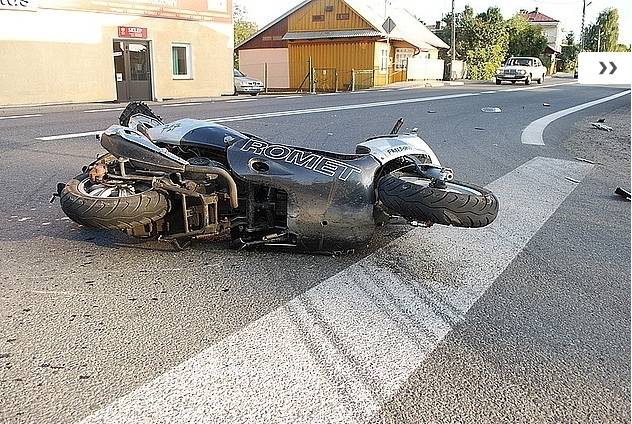 Motorowerzysta ranny w wypadku