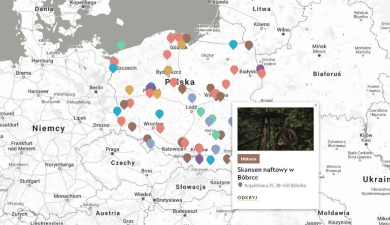 Skansen naftowy w Bóbrce wyróżniony na interaktywnej mapie National Geographic