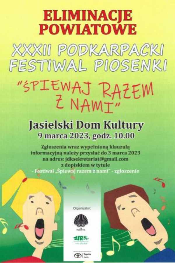 Eliminacje Powiatowe do festiwalu piosenki „Śpiewaj razem z nami” w Jaśle!