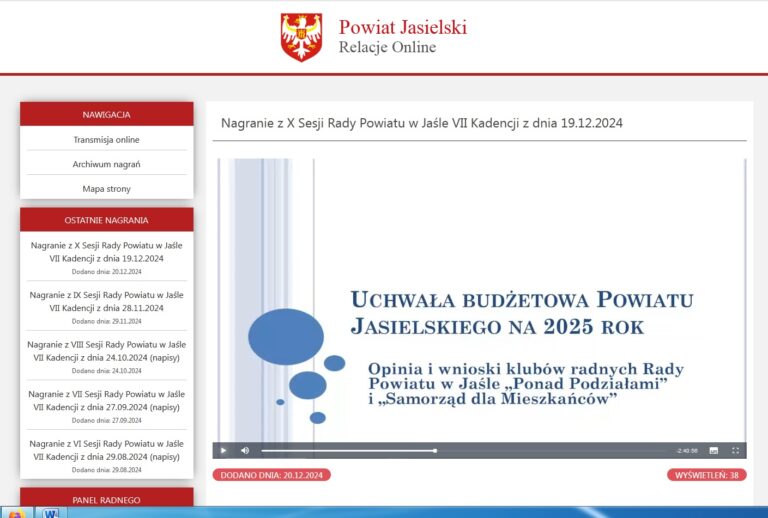 Budżet Powiatu Jasielskiego na 2025 r. uchwalony