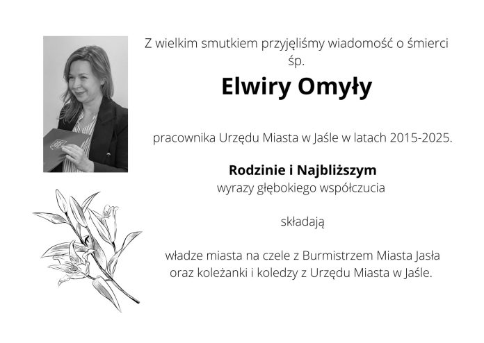 Kondolencje – śp. Elwira Omyła
