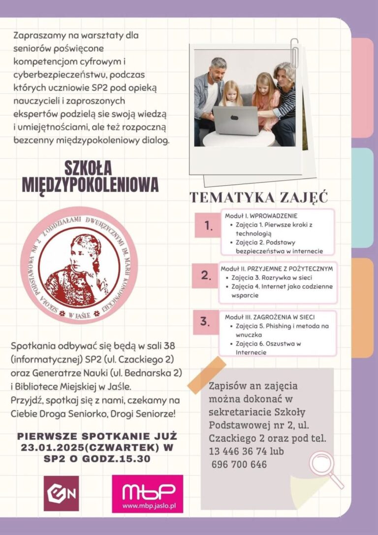 Szkoła Podstawowa nr 2 w Jaśle – szkołą międzypokoleniową