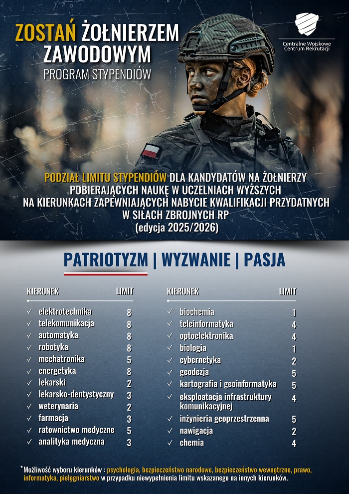 Wojskowe stypendia dla studentów