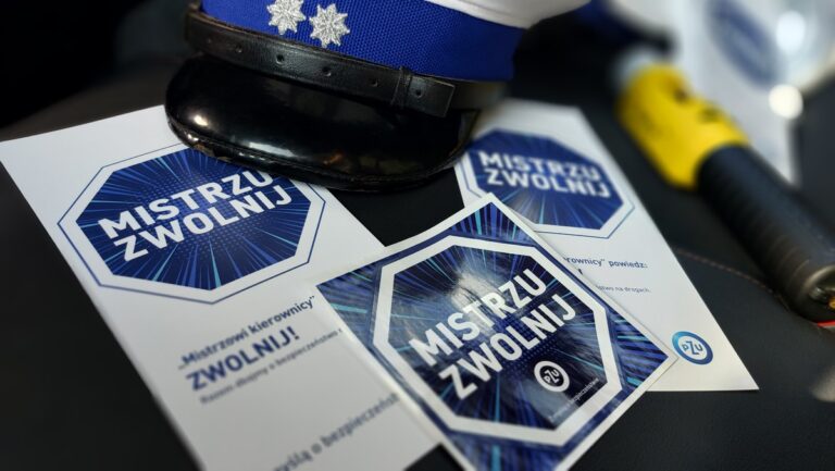 „Mistrzu, zwolnij” – jasielscy funkcjonariusze włączyli się w ogólnopolską kampanię