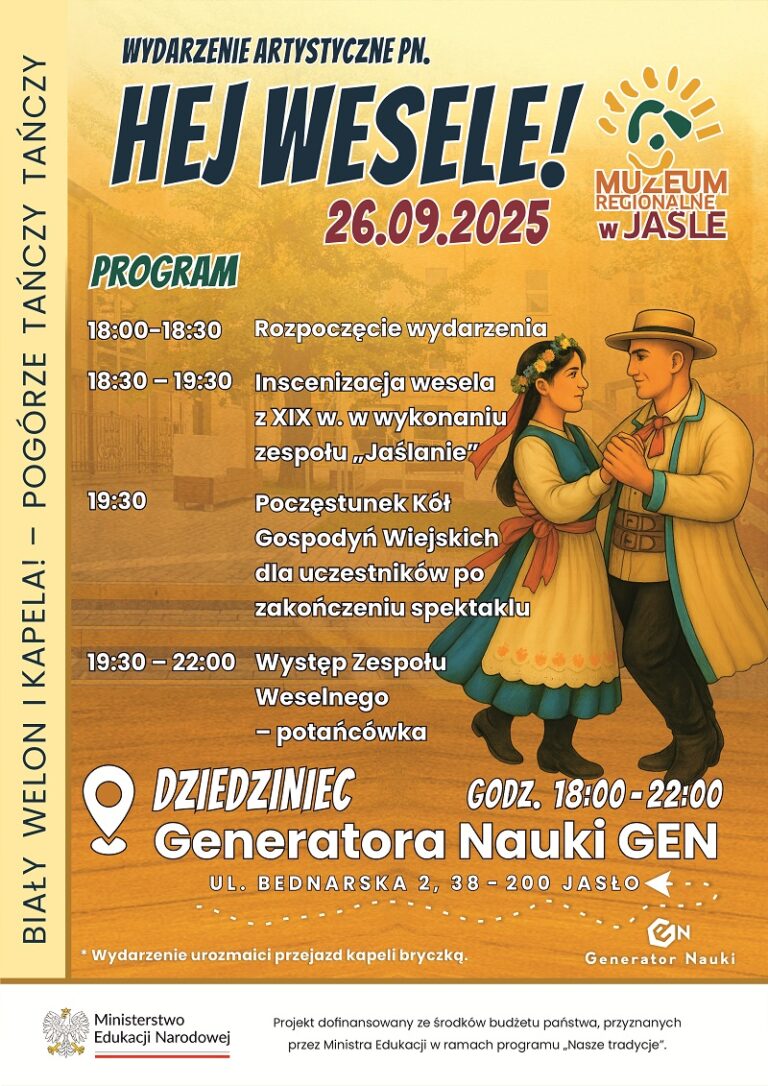 „Hej wesele!” – Muzeum Regionalne w Jaśle zaprasza na wyjątkowe wydarzenie