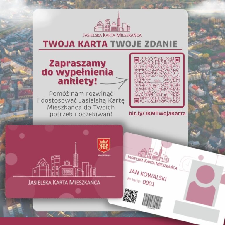 Jasielska Karta Mieszkańca ma już rok! Wypełnij ankietę on-line i podziel się swoją opinią na temat programu