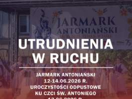 Czasowe utrudnienia w ruchu podczas Jarmarku Antoniańskiego
