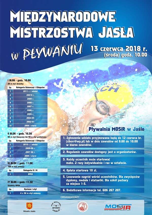 Mistrzostwa Jasła w pływaniu bloki 2018